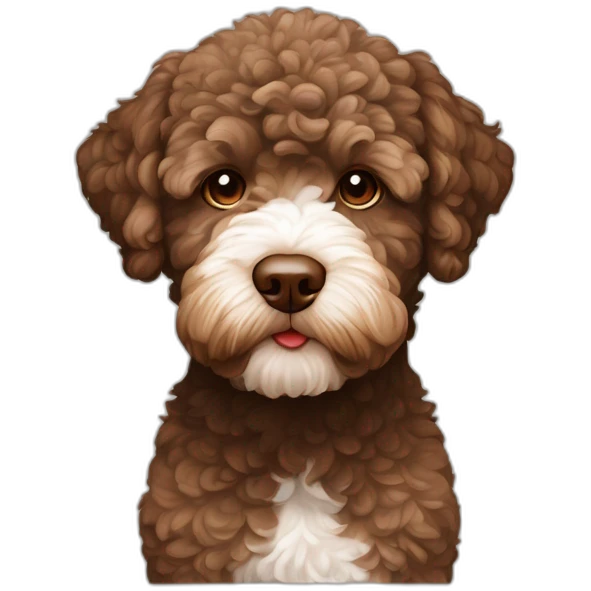 lagotto romagnolo all brown face with no white fur emoji