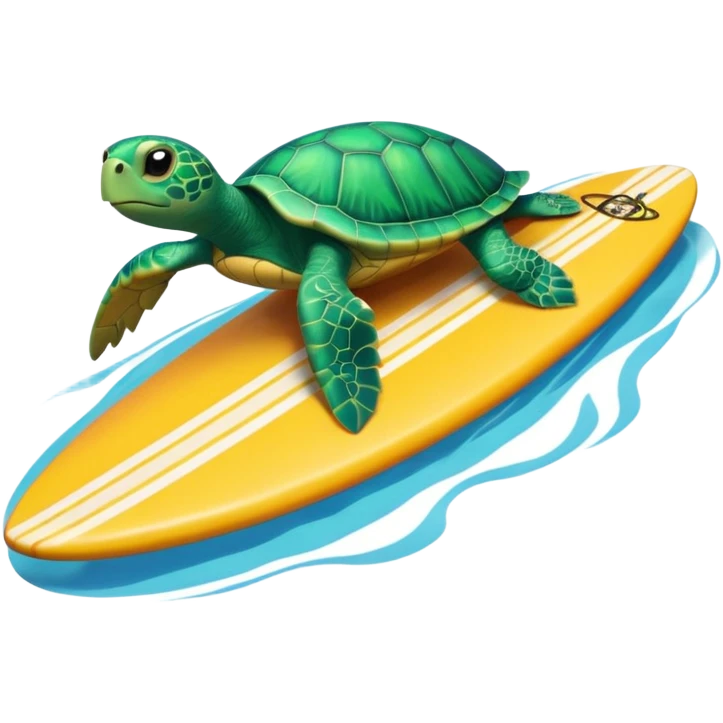 Turtle riding surfboard  emoji