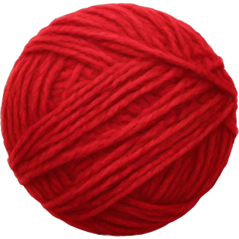Red colour ball of wool emoji