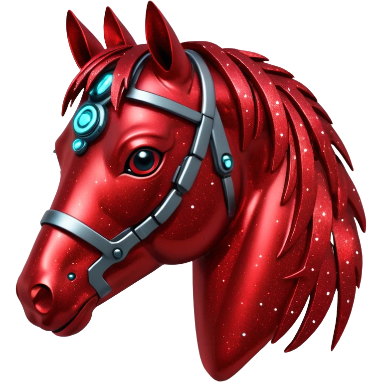 red glitter cyberpunk horse emoji