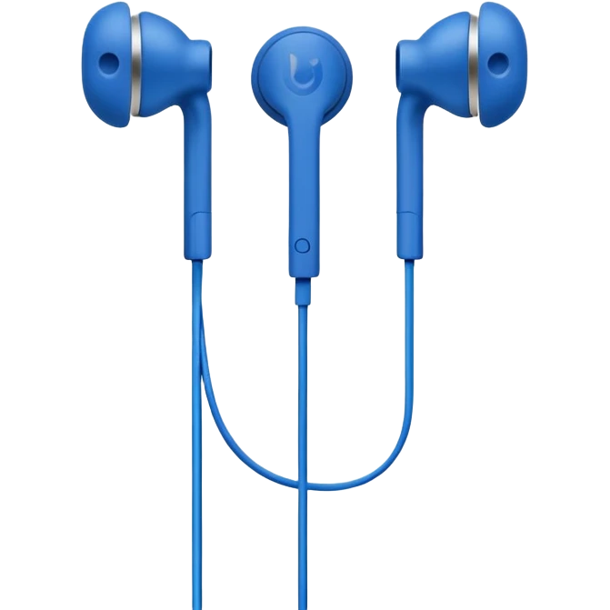 blue wired earbuds emoji