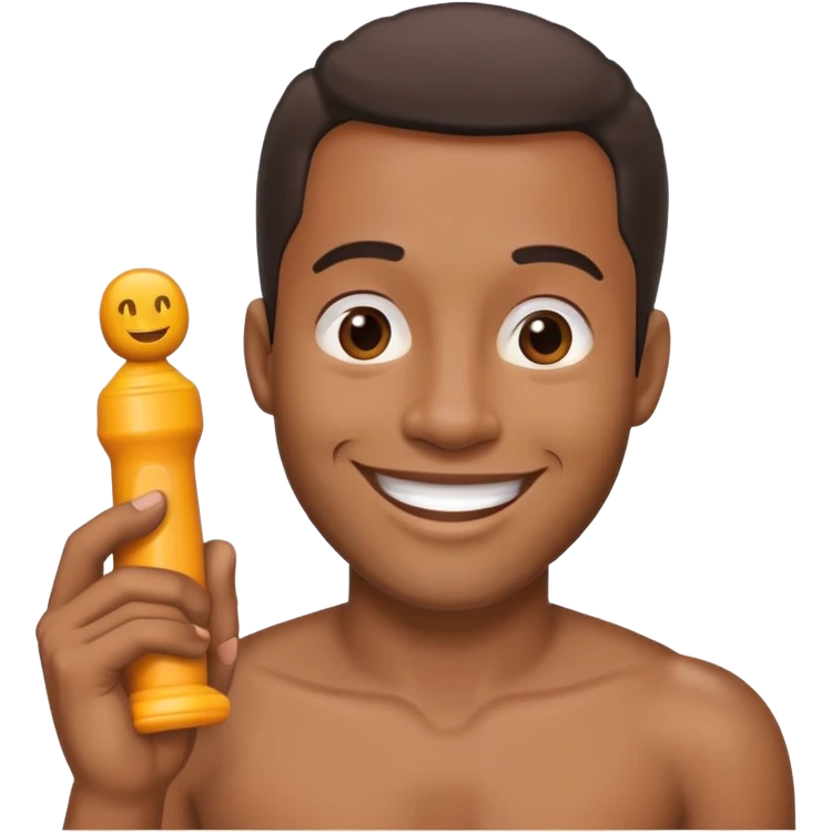 Black man on dildo emoji
