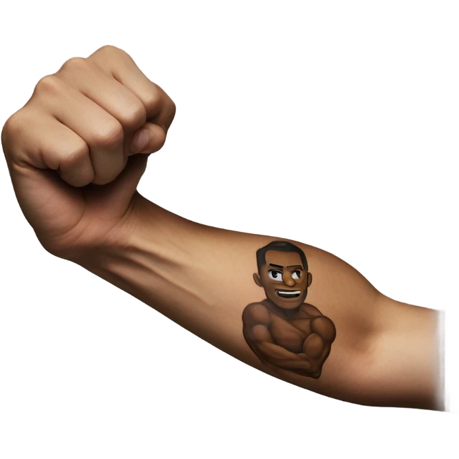 Flexing arm brown tattoo sleeve  emoji