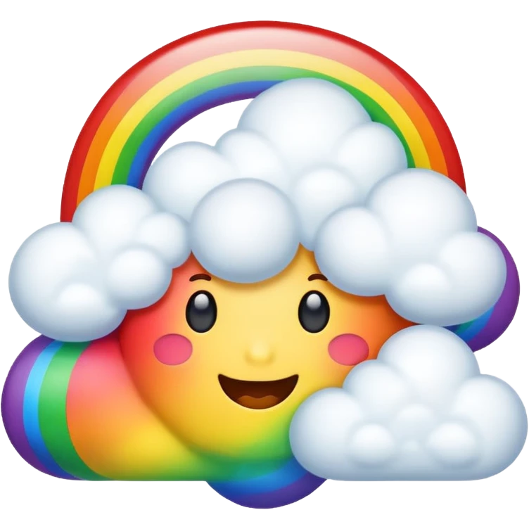 A rainbow emoji with a cloud at each end emoji