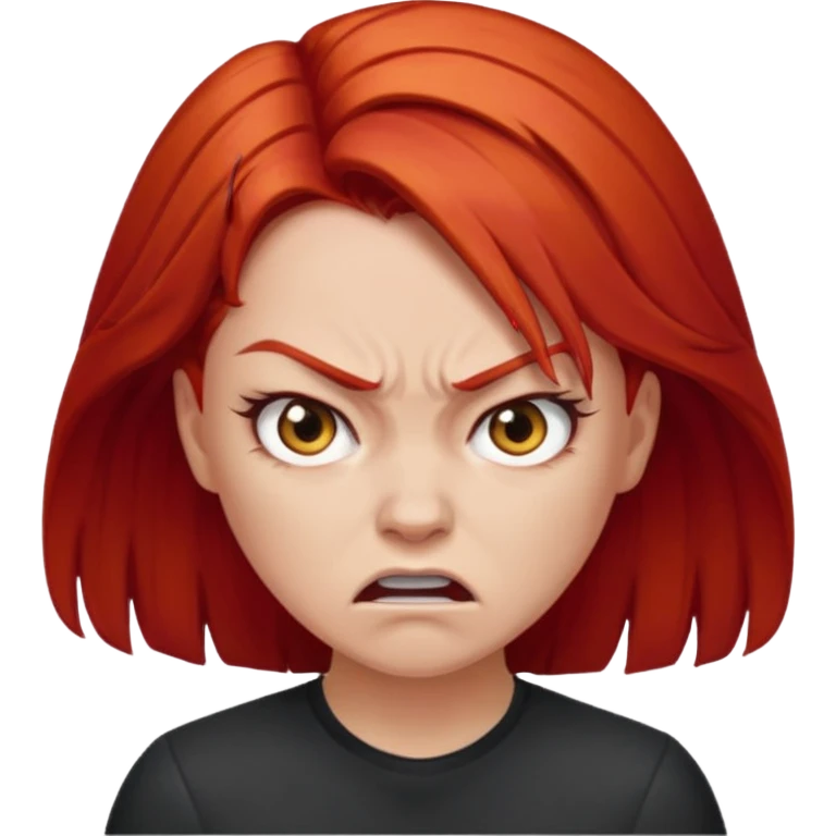 Angry lady with red hair emoji