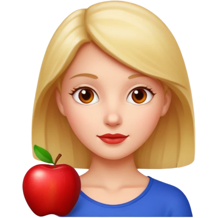eva with an apple emoji
