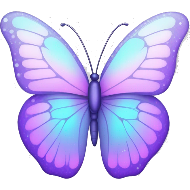 Sparkly Pastel purple-gradient iridescent butterfly emoji