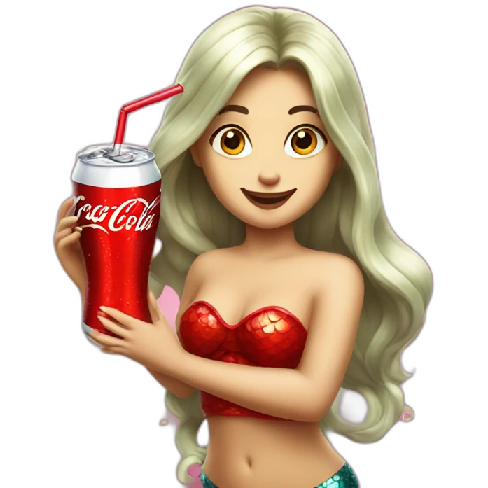 Mermaid drink coca cola emoji