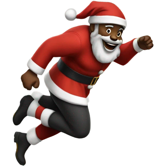 Black Santa Claus running  emoji