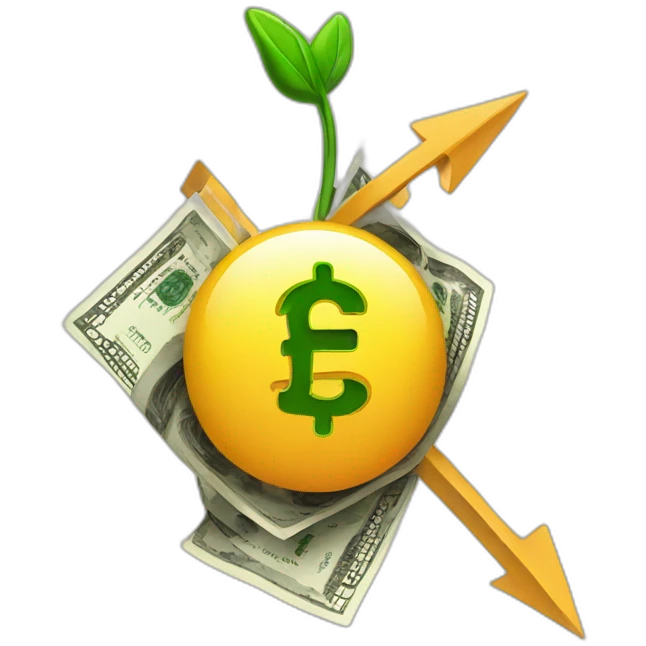 Money flow with arrow and € symbol emoji