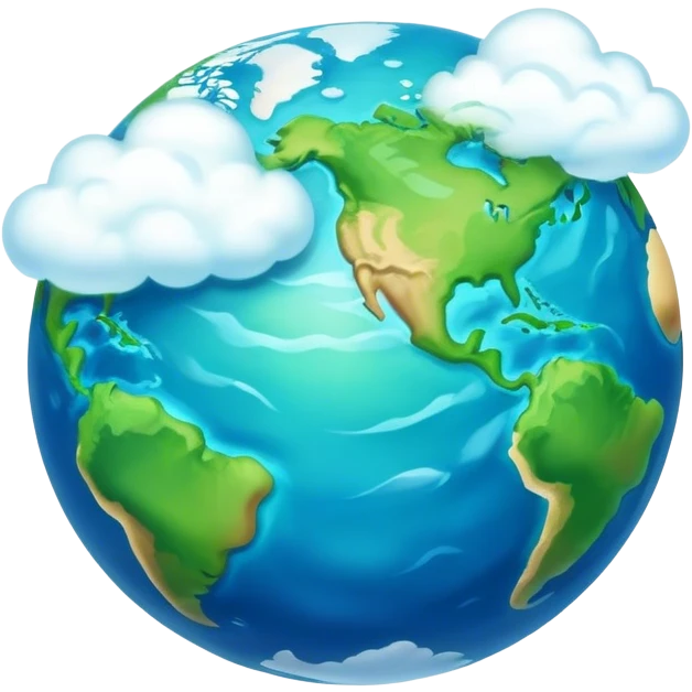 Cinematic Realistic Earth, depicted with vibrant blue oceans, clouds, and lush green continents rendered in exquisite detail, high shine, and a soft radiant glow that captures the dynamic, life-sustaining beauty of our home planet. emoji