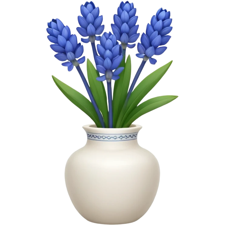 ChatGPT said:

A small white ceramic vase holding a delicate blue hyacinth with soft green leaves — simple, elegant, and calming in a cozy, minimalist style. emoji