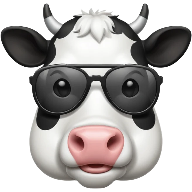 make a cow emoji wear sunglasses emoji