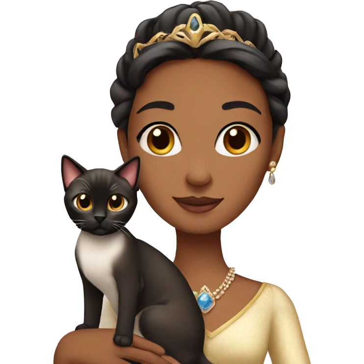 princess with siamese cat emoji