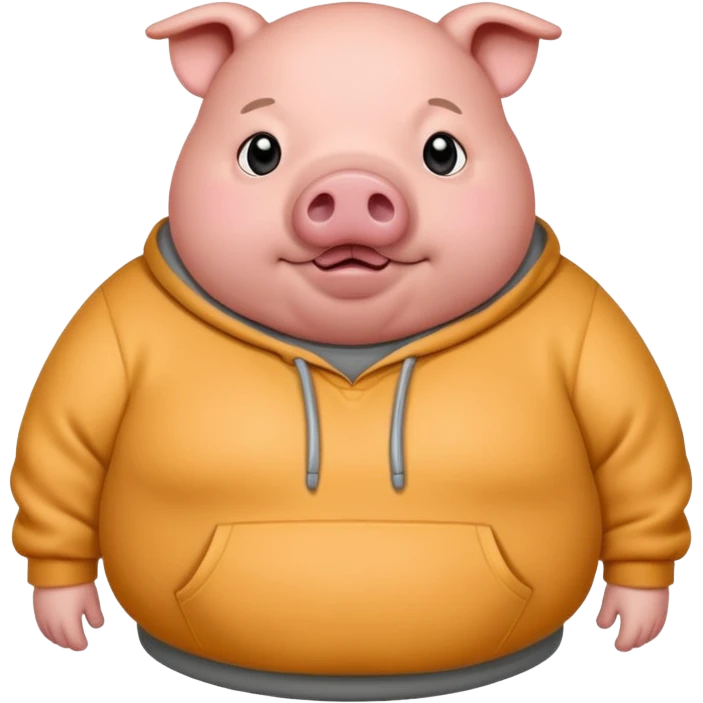 a fat pig with grey sweatshirt on\ emoji