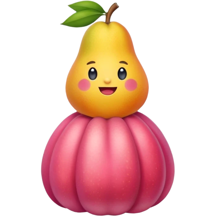 eine birne in einem pinken kleid soll aussehen wie eine reiche frau aber als birne die frau soll eine birne sein die frucht  emoji