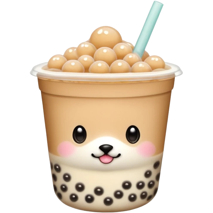 Michi pinguino bebiendo bubble tea emoji