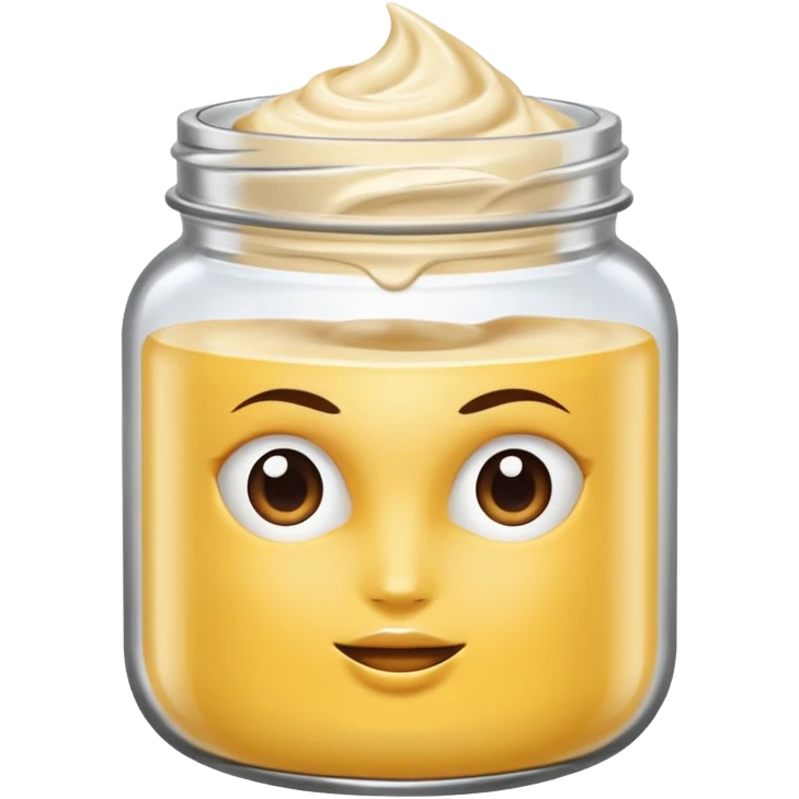 hair mask in a jar without face, only the white product  emoji