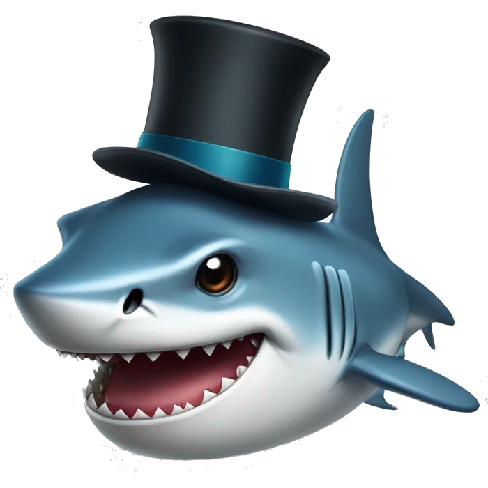 shark with tophat emoji
