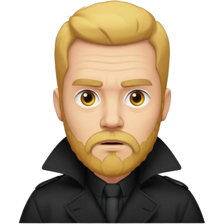 yellow bearded man in black in black trenchcoat  emoji