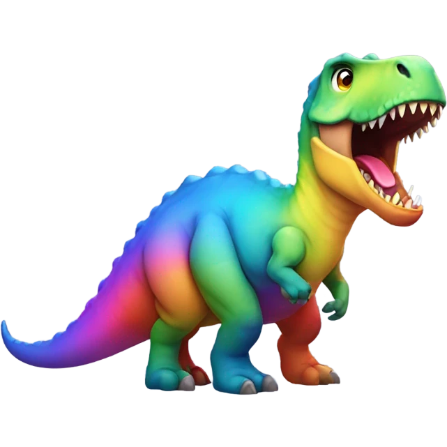 Dinosaur in rainbow color emoji