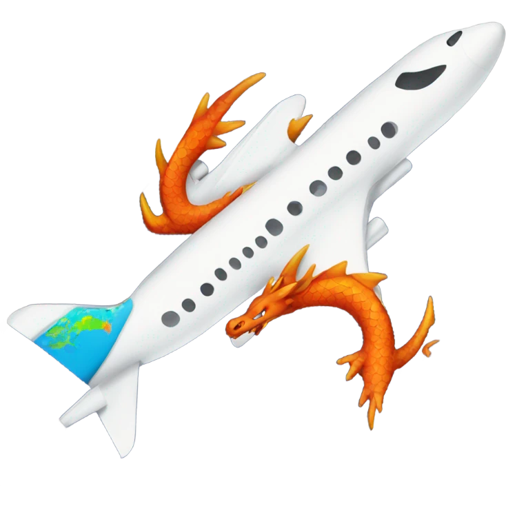 Dragon on a plane emoji