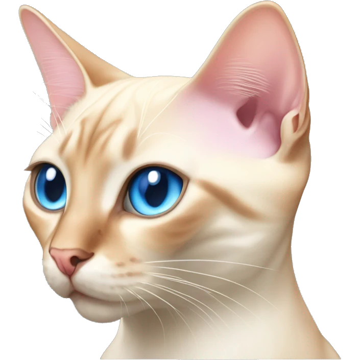 flame point Siamese cat with blue eyes and with a pink nose  emoji