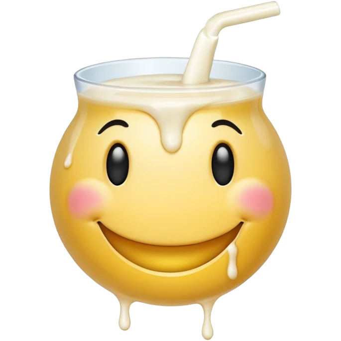 Smiley face with milk splotches emoji