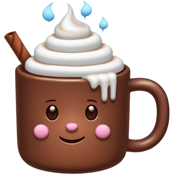 A cute Christ hot chocolate with marshmallows emoji  emoji