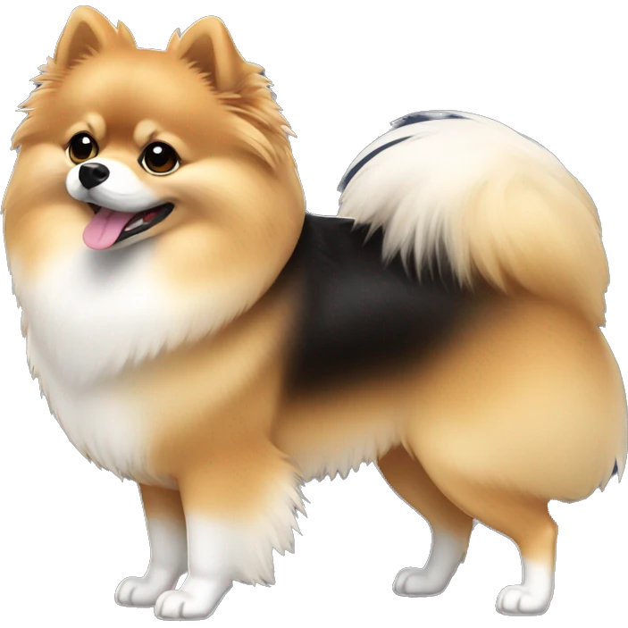  Pomeranian dog show Black and Tan full body coat emoji
