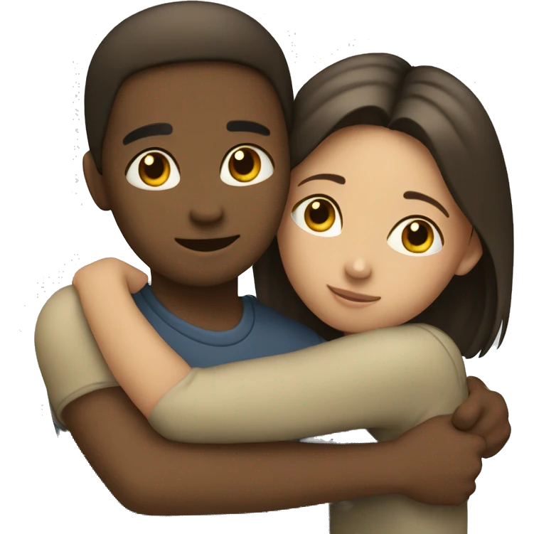 boy hugging girl emoji