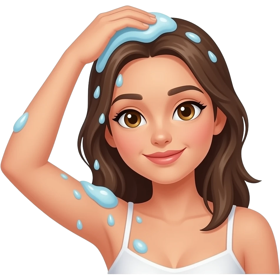 White girlfriend showering emoji