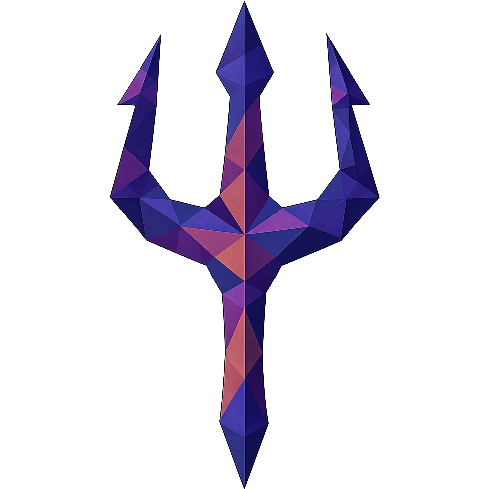 space trident with space colors emoji