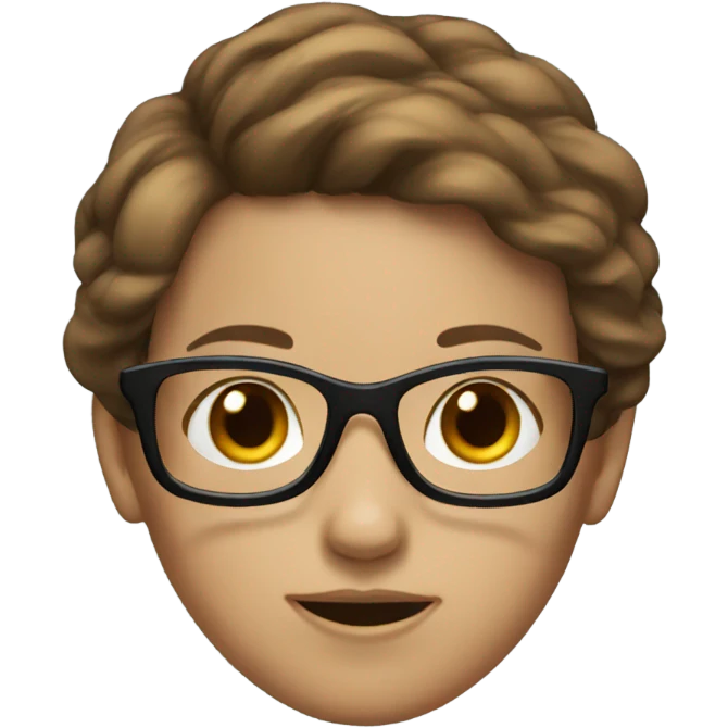girl with brown hair glasses emoji