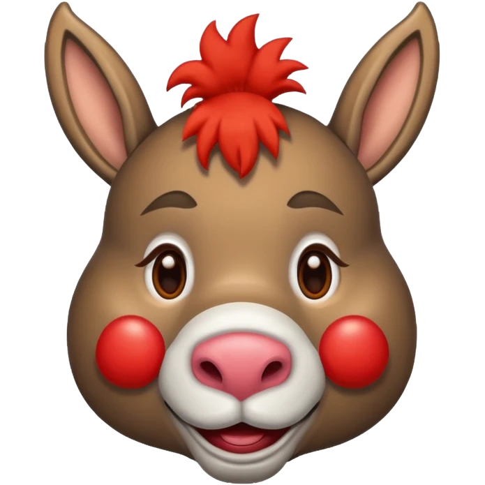 A donkey whis a red clown nose emoji