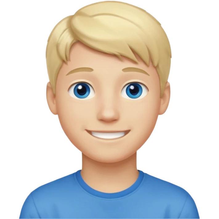 Teenage boy, blond, blue eyes emoji