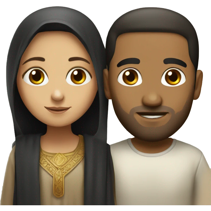 coptic girl and white man  emoji