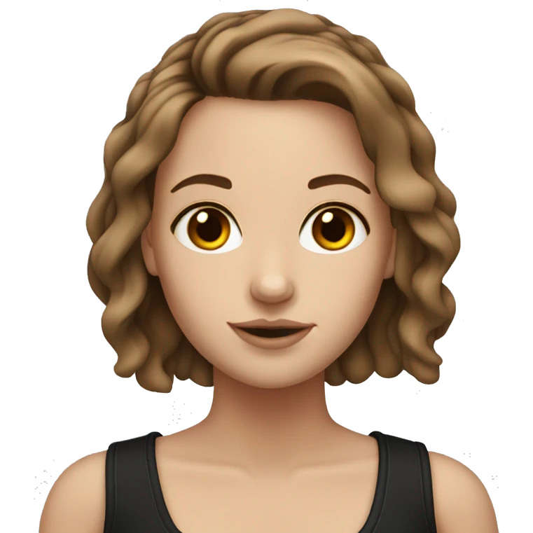 White girl with tattoos and brown hair emoji