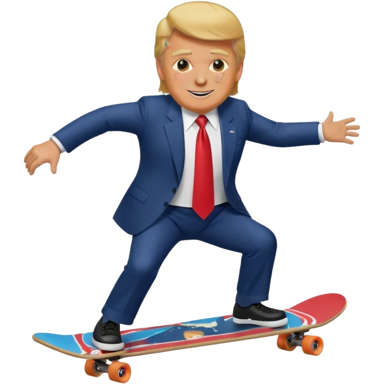 donald trump riding skate board emoji
