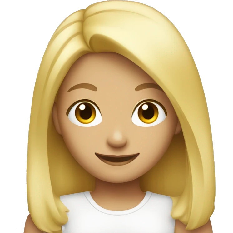Blonde girl smiling  emoji