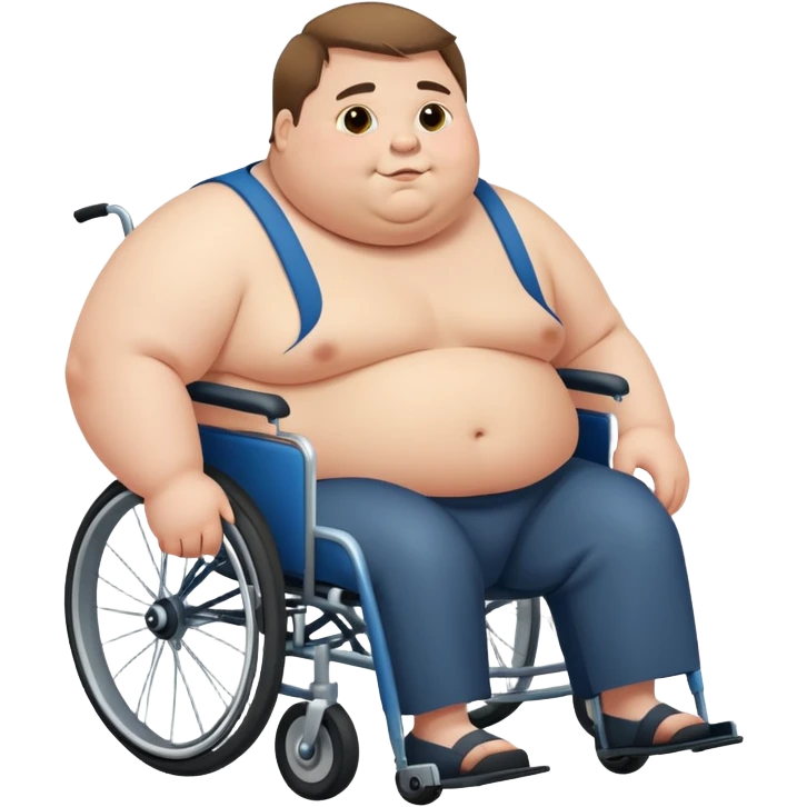 fat man in a wheelchair  emoji