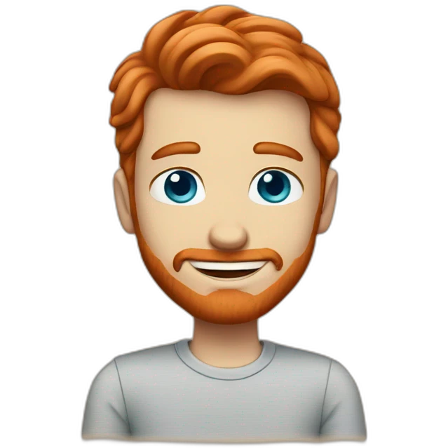 Redhead guy with blue eyes emoji