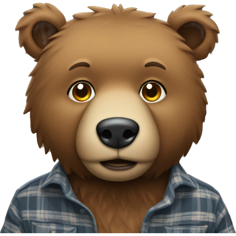 Bear wearing a flannel  emoji