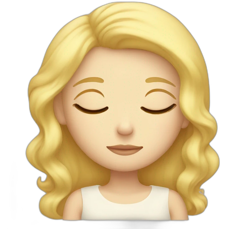 blonde girl sleeping emoji