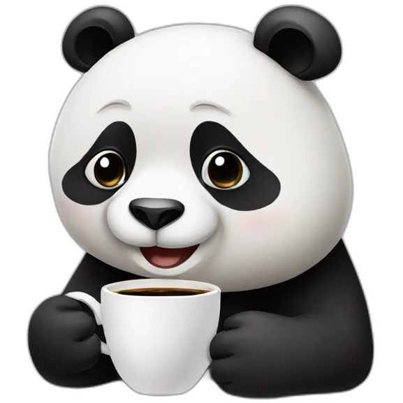 panda drinking coffee emoji