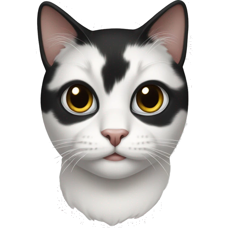 Black and white cat with a black nose  emoji