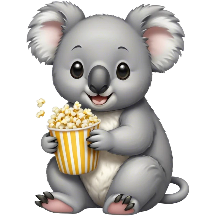 Koala with popcorn emoji