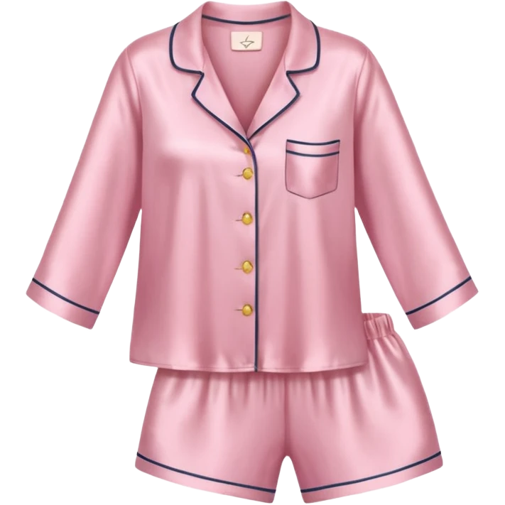 Light pink silk pyjamas set emoji