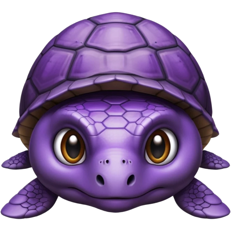 Crying turtle wearing purple emoji