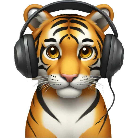 tiger headphones confused emoji
